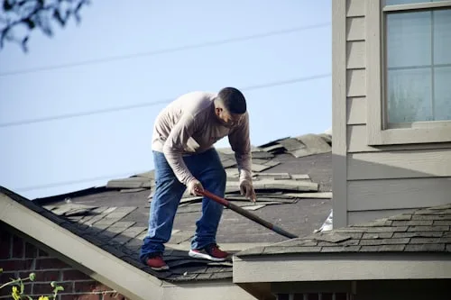 Residential roof damage after severe weather